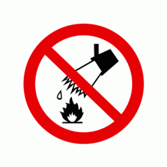 Знак «Запрещается тушить водой»