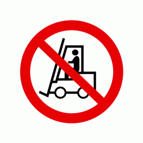 Знак «Использование погрузчика запрещено»
