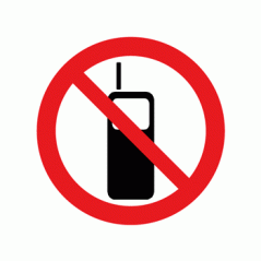 Знак «Пользоваться мобильным телефоном запрещено»