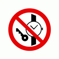 Знак «Запрещается иметь при (на) себе металлические предметы»
